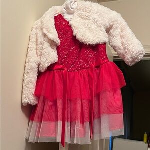 Elegant Red and White Kids Costume